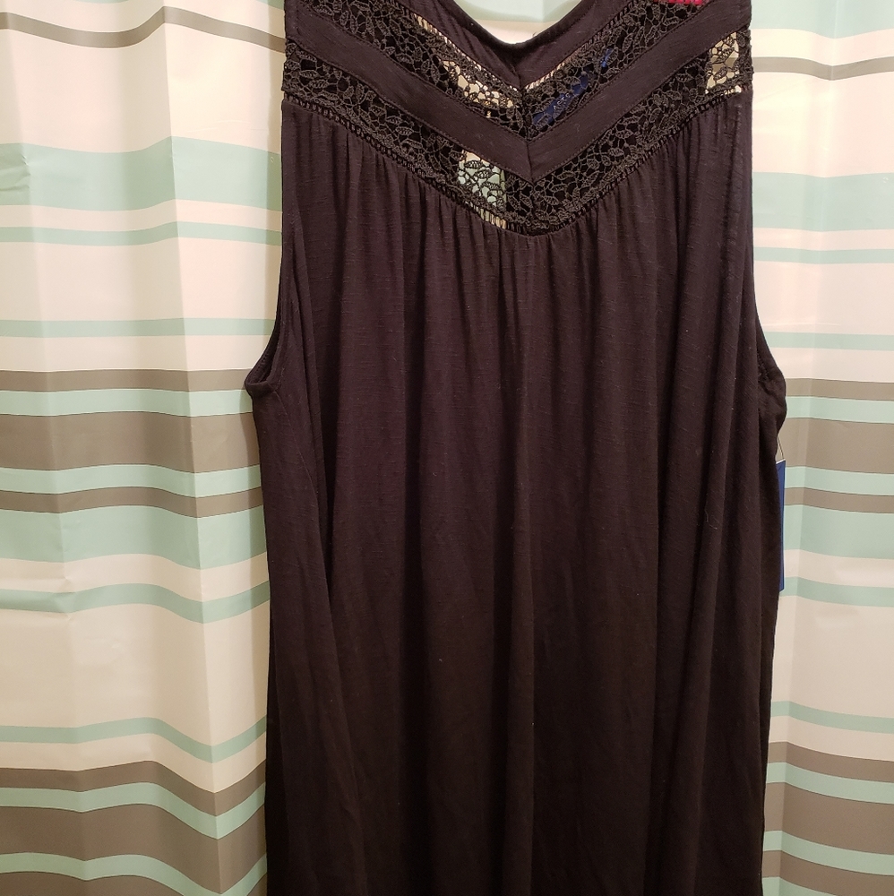 NWT Women's Apt.9 Flowy black bohemian top XL